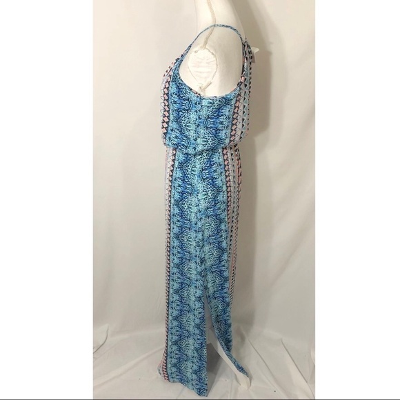 Japna Neon Maxi Dress Small Blue Halter Women’s - Picture 3 of 7